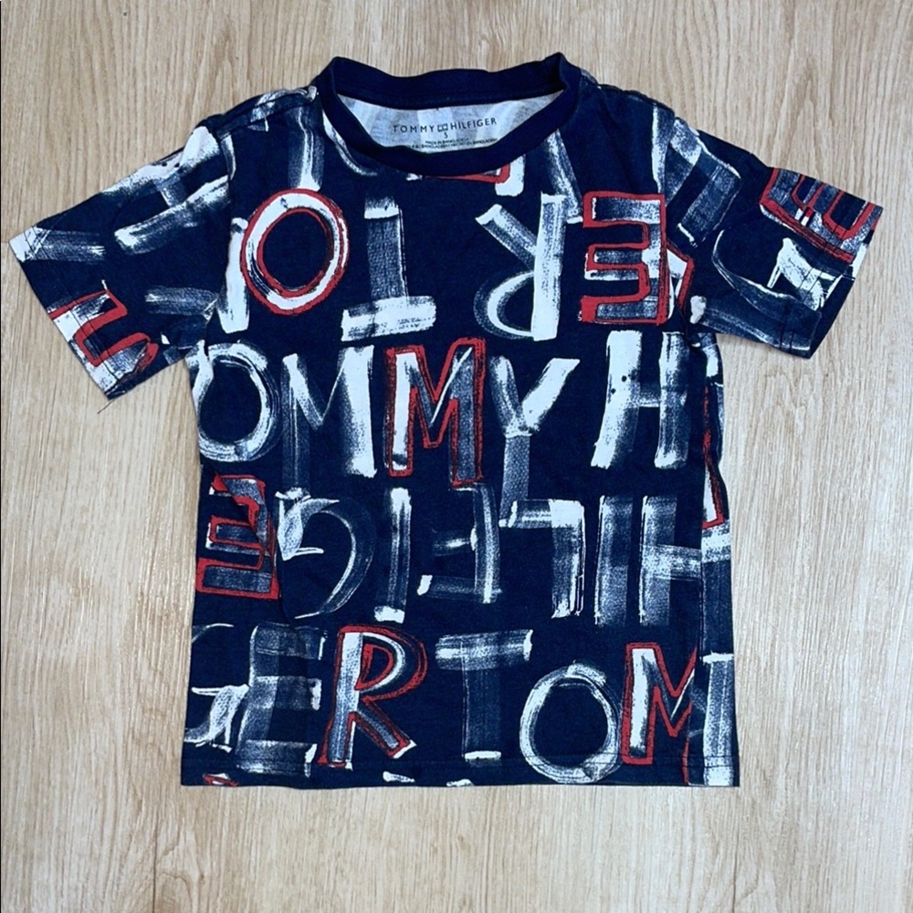 Tommy Hilfiger Brand Name Print Logo Tee 100% Cotton unisex